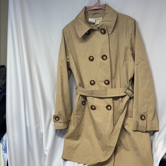 Michael Kors full button up collard belted ginger root trench coat  XL - Picture 5 of 16